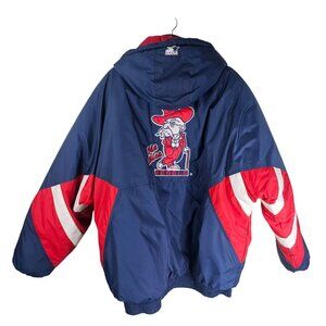 Vintage 90s Ole‎ Miss Colonel Reb Starter Jacket Coat XXL Full Zip Hooded RARE